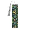 Tropical Birds and Leaves Wooden Bookmark with Tassel view 1