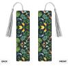 Tropical Birds and Leaves Wooden Bookmark with Tassel view 2