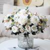 ABCWARRT 2-Piece Artificial Silk Rose, Peony & Hydrangea Bouquet, White view 4