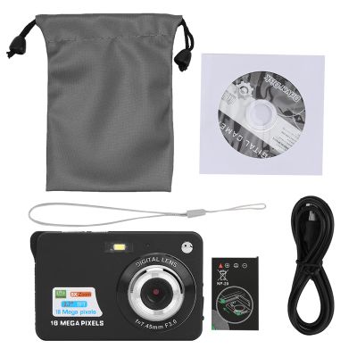 8x Zoom Compact Digital Camera, Lightweight, Portable, 5 MP, 2.7-Inch LCD, Kids' Camera, Black