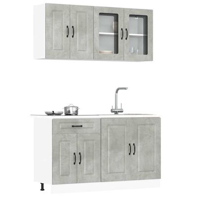 Brokky 4-Piece Kitchen Cabinet Set, Kalmar Concrete Gray, Engineered Wood / 3314855