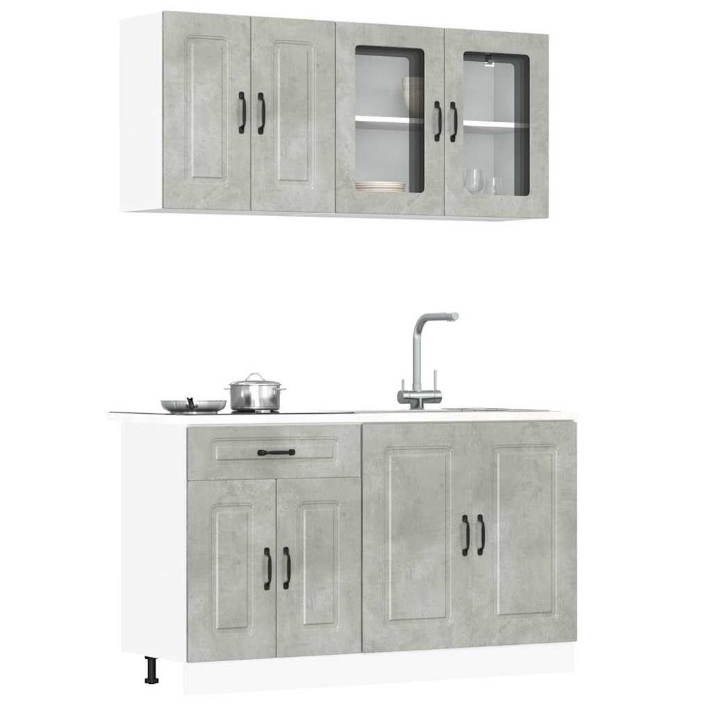 Brokky 4-Piece Kitchen Cabinet Set, Kalmar Concrete Gray, Engineered Wood / 3314855