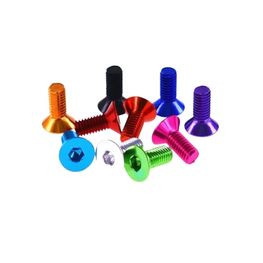 10-Piece M5x16 Dark Blue Anodized Aluminum Flat Countersunk Hex Socket Screws