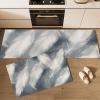 MULERN Washable Non-Slip Kitchen Runner Mat, White Feather Pattern, 40 x 60 cm + 40 x 120 cm view 4