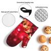 Oven Mitts and Pot Holders, Burgundy and Roses, Heat-Resistant and Waterproof view 3