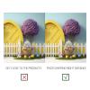 YongFoto 3 x 2.5 m Happy Easter Photography Backdrop with Colorful Eggs, Blooming Tree, Arch and Fence view 4
