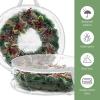 Transparent Christmas Wreath Storage Bag, Plastic, with Double Zippers and Reinforced Handles, White, 76.2 cm, 2-Pack view 3