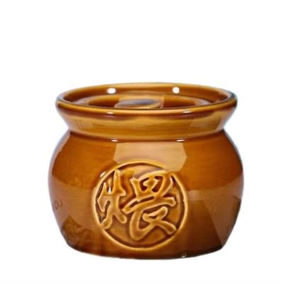 MZPOZB Ceramic Soup Bowl with Lid, Small Stew Pot, 9.8 x 7.7 cm