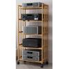 Wooden DVD Player Stand for 20–31-Inch TVs, Mobile Audio Rack Tower Cabinet with Turntable Holder for Living Room or Office (5 Tiers, 158 cm High, 80 cm Long, 5 Tiers, 80 cm High) view 1