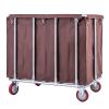 Sturdy Laundry Basket with Wheels and Stainless Steel Frame, Waterproof Oxford Fabric Trolley for Home and Hotel (Brown, Gray A) view 1