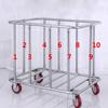 Sturdy Laundry Basket with Wheels and Stainless Steel Frame, Waterproof Oxford Fabric Trolley for Home and Hotel (Brown, Gray A) view 4