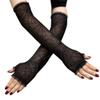 JekyTMP 7 Pairs Women's Lace Gloves, Tulle Gloves, 1920s Gloves, Bridal Gloves, Dance Gloves, Lace Wedding Gloves, Retro Opera Gloves (Black) view 1