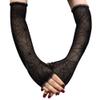 JekyTMP 7 Pairs Women's Lace Gloves, Tulle Gloves, 1920s Gloves, Bridal Gloves, Dance Gloves, Lace Wedding Gloves, Retro Opera Gloves (Black) view 2