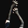 JekyTMP 7 Pairs Women's Lace Gloves, Tulle Gloves, 1920s Gloves, Bridal Gloves, Dance Gloves, Lace Wedding Gloves, Retro Opera Gloves (Black) view 4