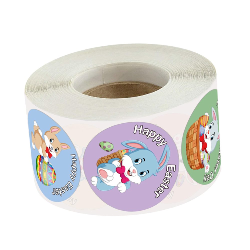 Alipis 500-Piece Flat Easter Stickers, Self-Adhesive, for Gifts, Gift Packaging, and Bag Seals
