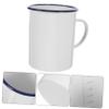 Ciieeo 3-Piece Enamel Measuring Cup Set, 1,000 mL, White, with Lids view 3