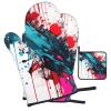 Abstract Paint-Splatter Oven Mitts and Pot Holder, 3-Piece Set view 2