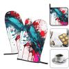 Abstract Paint-Splatter Oven Mitts and Pot Holder, 3-Piece Set view 3