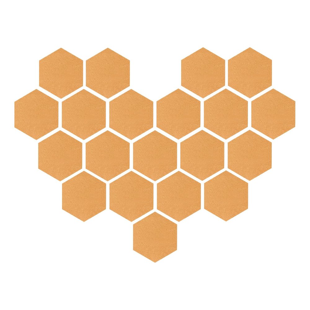 Hexagonal Cork Bulletin Board Tiles, 20-Pack, Large