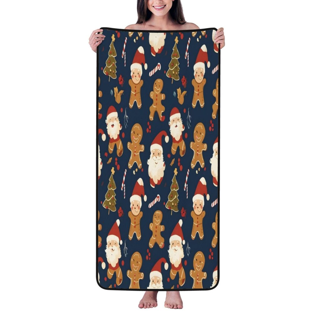 Kingww The Gingerbread Man Soft, Comfortable Bath Towel, Highly Absorbent and Quick-Drying, 140 x 69 cm
