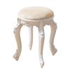 Round Vanity Stool, 43 cm, Gold Velvet with Silver Legs view 1