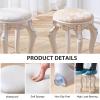 Round Vanity Stool, 43 cm, Gold Velvet with Silver Legs view 4