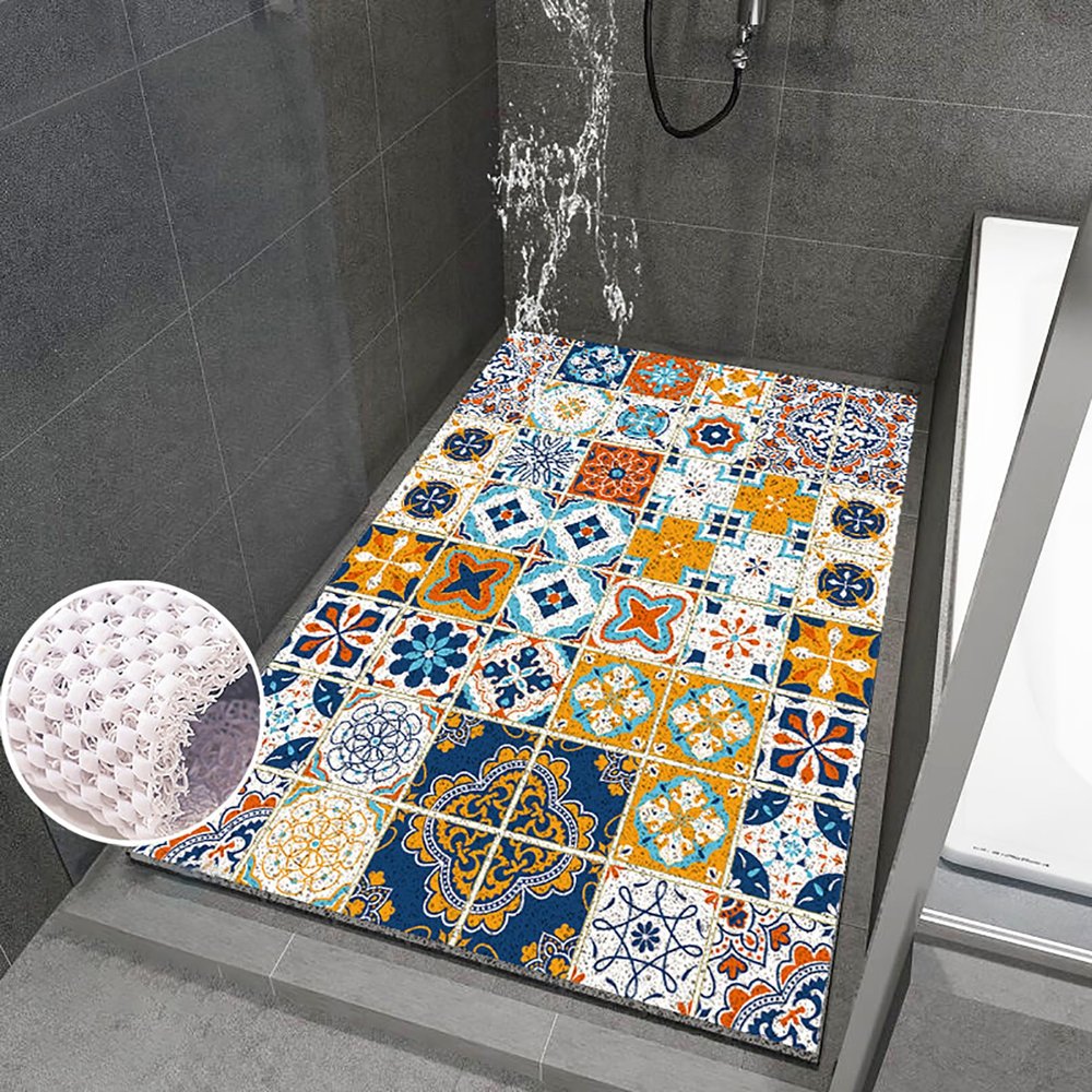 Pevfeciy Non-Slip Shower Mat 40 x 100 cm with Hook
