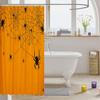 Homemissing Boys' Spider Shower Curtain, 180 x 200 cm, Halloween Print, Yellow and Black, with Hooks view 3