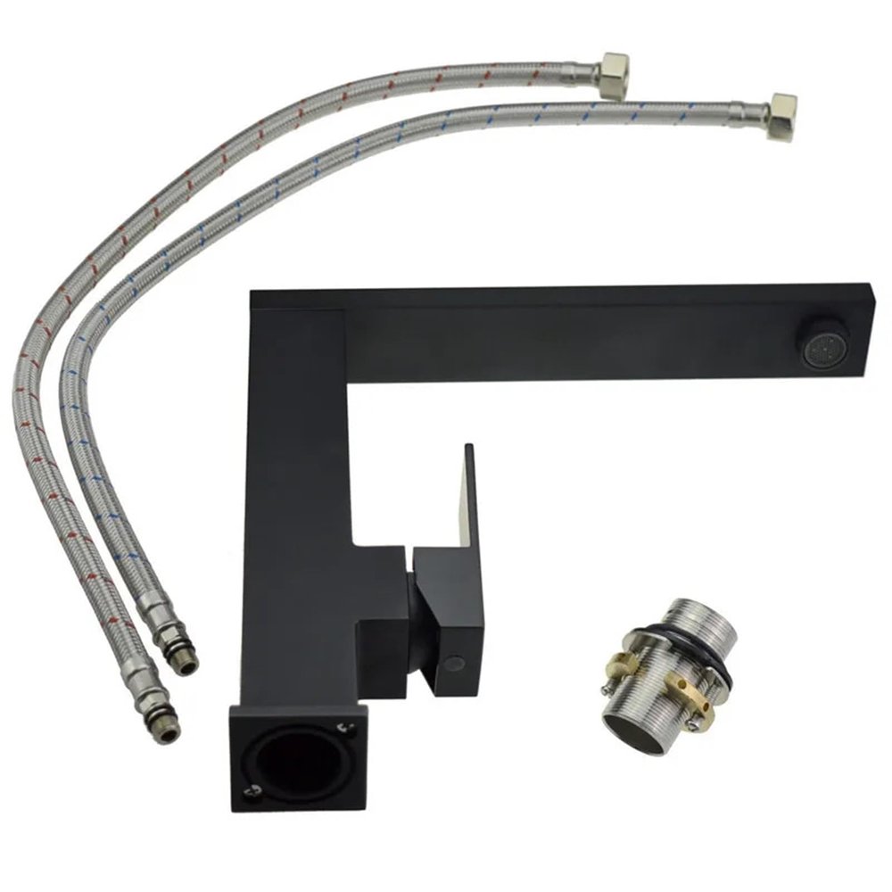 MOOEDJKL Solid Brass Matte Black Kitchen Faucet with Swivel Spout