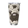 FJWSLCH 590 ml Stainless Steel Tumbler with Lid and Straws, Vacuum-Insulated, Black-and-White Sheep view 1