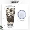 FJWSLCH 590 ml Stainless Steel Tumbler with Lid and Straws, Vacuum-Insulated, Black-and-White Sheep view 4