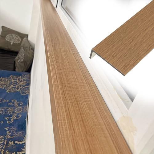 Custom Wood-Grain Window Sill Cover for Tile Surfaces, 110 x 25 cm