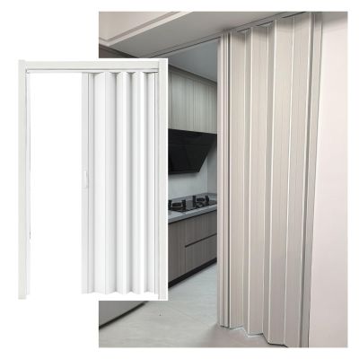Customizable Interior Accordion Folding Door with Aluminum Alloy Frame, 63 x 80 in