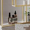 Room Divider, Translucent Glass Partition with Shelves for Hallway, Bathroom, Restaurant, Bar, Hotel, or Office, White, 100 x 80 cm view 4