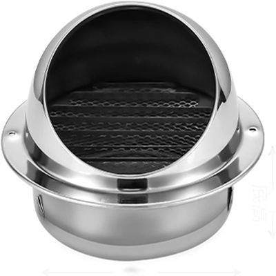 250 mm External Vent Outlet with Fixed Retaining Ring for Secure Recessed Installation in Apartments and Villas