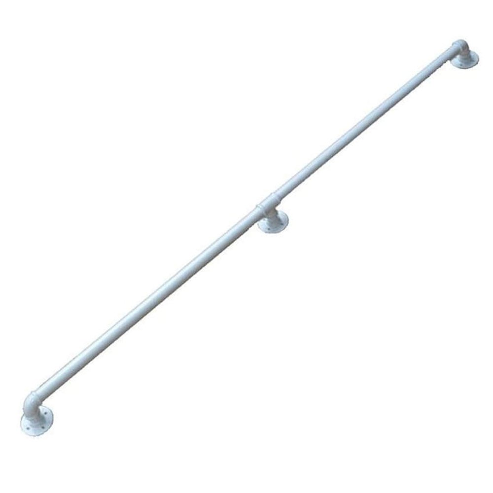 Modern White Stair Railing for Indoor and Outdoor Use, Complete Set for 1.6 m Stair Railing, Safety Straps (Size: 3.90 m)