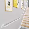 Modern White Stair Railing for Indoor and Outdoor Use, Complete Set for 1.6 m Stair Railing, Safety Straps (Size: 3.90 m) view 4