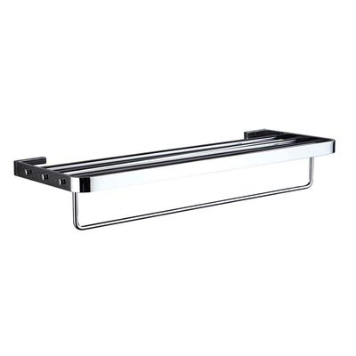 Chrome-Plated Wall-Mounted Towel Rack with Shelf