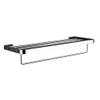 Chrome-Plated Wall-Mounted Towel Rack with Shelf view 1