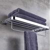 Chrome-Plated Wall-Mounted Towel Rack with Shelf view 4