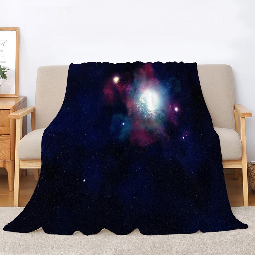 BIAFRA Soft Flannel Throw Blanket, Universe Stars, 135 x 200 cm