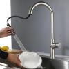 Pull-Down Kitchen Faucet, Single-Handle, 360° Swivel, Stainless Steel, Gray view 2