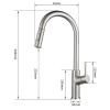 Pull-Down Kitchen Faucet, Single-Handle, 360° Swivel, Stainless Steel, Gray view 4