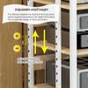 Modern Media Stand with Open Shelves and Casters, White, 50 x 42.5 x 70 cm view 3