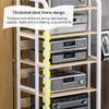 Modern Media Stand with Open Shelves and Casters, White, 50 x 42.5 x 70 cm view 4
