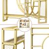 Wall-Mounted Wine Rack with Liquor Bottle & Glass Holder, 3-Tier, Gold, 120 cm view 2