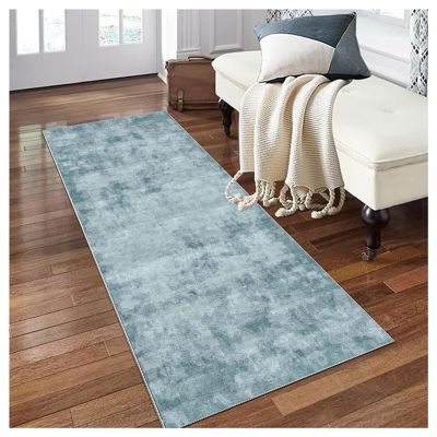 Siunwdiy Hallway Runner Rug 100 x 160 cm - Abstract Light Blue Design, Non-Slip, Washable Kitchen Runner