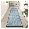 Siunwdiy Hallway Runner Rug 100 x 160 cm - Abstract Light Blue Design, Non-Slip, Washable Kitchen Runner view 3