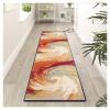 Siunwdiy Orange Abstract Runner Rug, Washable Non-Slip, 70 x 300 cm view 2