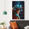 Wild Tiger Canvas Wall Art Poster, Decorative Art Print, Modern Family Bedroom Decor, 50 x 75 cm view 4